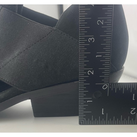 Eileen Fisher Perry black nubuck suede elastic cutout shoes booties sz 7.5 - Picture 16 of 16